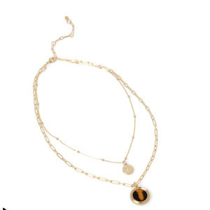 NWT! Ralph Lauren tortoise double layer necklace